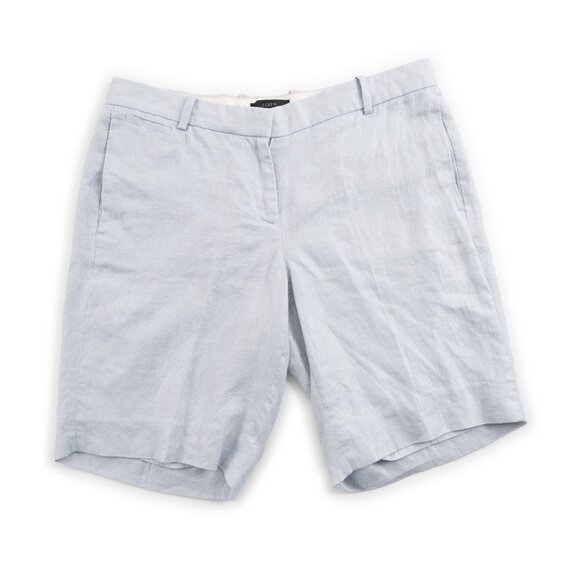 J. CREW pale blue 100% linen shorts size 2 - Picture 1 of 8
